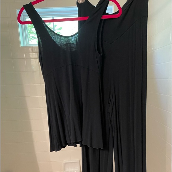 Pine Cone Hill empire tank top with matching wide leg pants pants size S black. - Picture 1 of 4